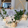 Hula-hoop styled centerpieces
